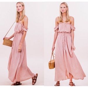 AUGUSTE LEILA BUTTON DOWN DAY DRESS IN MUSK PINK